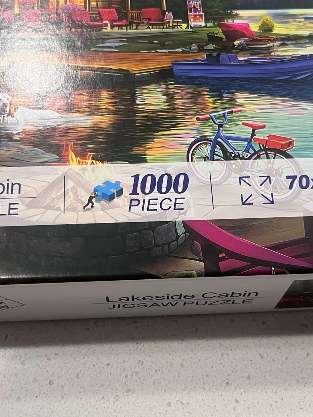 Scenic Lakeside Cabin 1000-Piece Jigsaw Puzzle - Colorful Sunset